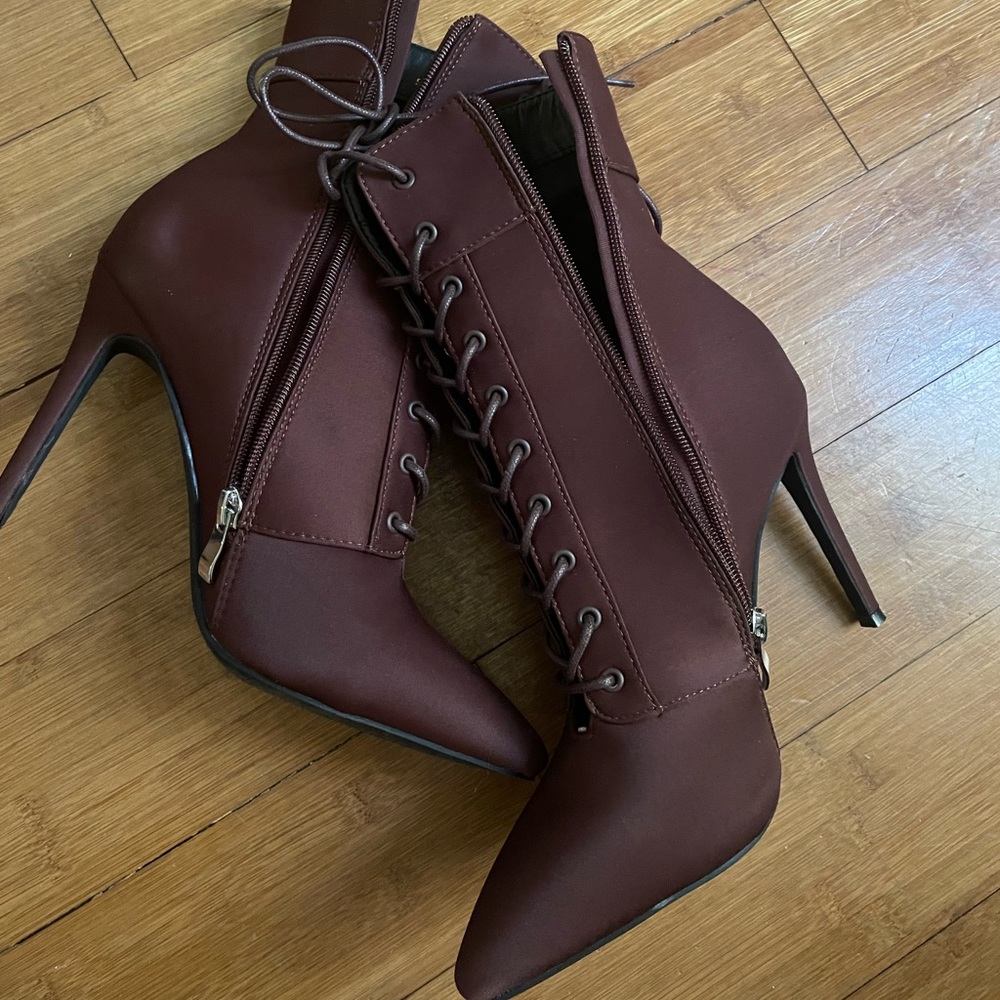 Brown heel boots